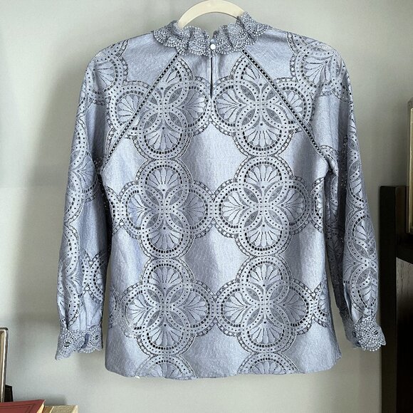 Sezane Bianca Lace Blouse (Vintage Blue) US 2 / 34 - Picture 5 of 14